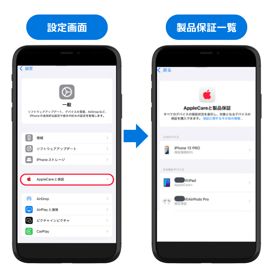 AppleCare+設定確認画面